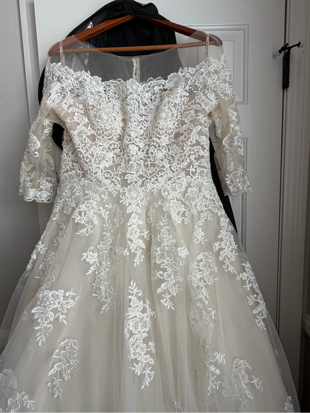 Maggie Sottero Ivory Lace Off-Shoulder Ball Gown - Picture 3 of 9
